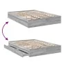 Sonoma-graues Holzwerkstoffbett mit Schubladen 160 x 200 cm von vidaXL, Betten und Lattenroste - Ref: Foro24-3280648, Preis: ...