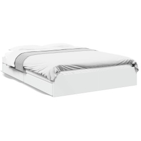 Estructura cama con cajones madera ingeniería blanca 160x200 cm de vidaXL, Camas y somieres - Ref: Foro24-3280643, Precio: 23...