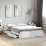 White engineered wood bed frame with drawers 160x200 cm by vidaXL, Beds and slatted bases - Ref: Foro24-3280643, Price: 226,6...