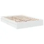 White engineered wood bed frame with drawers 160x200 cm by vidaXL, Beds and slatted bases - Ref: Foro24-3280643, Price: 226,6...