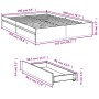 White engineered wood bed frame with drawers 160x200 cm by vidaXL, Beds and slatted bases - Ref: Foro24-3280643, Price: 230,2...