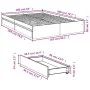 White engineered wood bed frame with drawers 160x200 cm by vidaXL, Beds and slatted bases - Ref: Foro24-3280643, Price: 226,6...