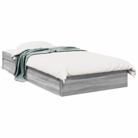 Sonoma gray engineered wood bed with drawers 90x200 cm by vidaXL, Beds and slatted bases - Ref: Foro24-3280683, Price: 133,18...