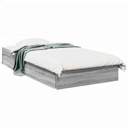 Sonoma gray engineered wood bed with drawers 90x200 cm by vidaXL, Beds and slatted bases - Ref: Foro24-3280683, Price: 131,59...