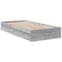 Sonoma gray engineered wood bed with drawers 90x200 cm by vidaXL, Beds and slatted bases - Ref: Foro24-3280683, Price: 131,59...