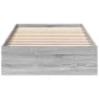 Sonoma gray engineered wood bed with drawers 90x200 cm by vidaXL, Beds and slatted bases - Ref: Foro24-3280683, Price: 131,59...