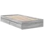 Sonoma gray engineered wood bed with drawers 90x200 cm by vidaXL, Beds and slatted bases - Ref: Foro24-3280683, Price: 131,59...