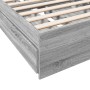 Sonoma-graues Holzwerkstoffbett mit Schubladen 90 x 200 cm von vidaXL, Betten und Lattenroste - Ref: Foro24-3280683, Preis: 1...