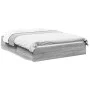 Sonoma gray engineered wood bed with drawers 135x190 cm by vidaXL, Beds and slatted bases - Ref: Foro24-3280697, Price: 170,3...