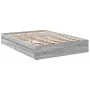 Sonoma gray engineered wood bed with drawers 135x190 cm by vidaXL, Beds and slatted bases - Ref: Foro24-3280697, Price: 170,3...