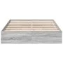 Sonoma gray engineered wood bed with drawers 135x190 cm by vidaXL, Beds and slatted bases - Ref: Foro24-3280697, Price: 170,3...