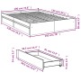 Cama con cajones madera de ingeniería gris Sonoma 135x190 cm de vidaXL, Camas y somieres - Ref: Foro24-3280697, Precio: 171,6...