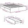 Sonoma gray engineered wood bed with drawers 135x190 cm by vidaXL, Beds and slatted bases - Ref: Foro24-3280697, Price: 170,3...