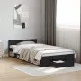 Cama con cajón madera de ingeniería negro 90x190 cm de vidaXL, Camas y somieres - Ref: Foro24-3280784, Precio: 130,60 €, Desc...
