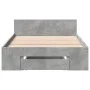 Concrete gray engineered wood bed with drawer 90x190 cm by vidaXL, Beds and slatted bases - Ref: Foro24-3280786, Price: 127,2...