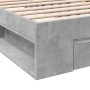 Concrete gray engineered wood bed with drawer 90x190 cm by vidaXL, Beds and slatted bases - Ref: Foro24-3280786, Price: 128,1...
