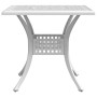 Mesa de jardín aluminio fundido blanco 80x80x75 cm
