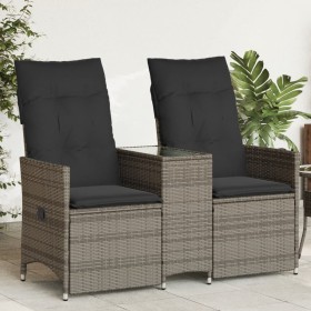 2-Sitzer-Gartensofa mit grauem PE-Rattantisch von vidaXL, Outdoor-Sofas - Ref: Foro24-365712, Preis: 246,33 €, Rabatt: %
