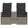 2-seater reclining garden sofa with gray PE rattan table by vidaXL, Outdoor sofas - Ref: Foro24-365712, Price: 246,33 €, Disc...