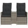2-seater reclining garden sofa with gray PE rattan table by vidaXL, Outdoor sofas - Ref: Foro24-365712, Price: 241,30 €, Disc...