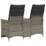 2-seater reclining garden sofa with gray PE rattan table by vidaXL, Outdoor sofas - Ref: Foro24-365712, Price: 241,30 €, Disc...