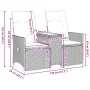 2-seater reclining garden sofa with gray PE rattan table by vidaXL, Outdoor sofas - Ref: Foro24-365712, Price: 241,30 €, Disc...