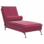 Sofá diván de masaje con cojín de terciopelo rojo tinto de vidaXL, Divanes - Ref: Foro24-379454, Precio: 108,56 €, Descuento: %