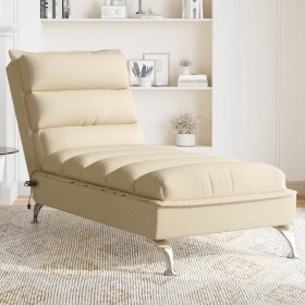Sofá diván de masaje con cojines de tela crema