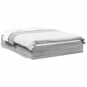 Sonoma gray engineered wood bed with drawers 120x190 cm by vidaXL, Beds and slatted bases - Ref: Foro24-3280704, Price: 153,9...