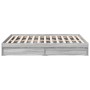 Cama con cajones madera ingeniería gris Sonoma 120x190 cm de vidaXL, Camas y somieres - Ref: Foro24-3280704, Precio: 155,63 €...