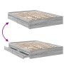 Cama con cajones madera ingeniería gris Sonoma 120x190 cm de vidaXL, Camas y somieres - Ref: Foro24-3280704, Precio: 155,63 €...