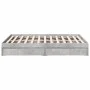 Cama con cajones madera ingeniería gris hormigón 135x190 cm de vidaXL, Camas y somieres - Ref: Foro24-3280695, Precio: 160,80...