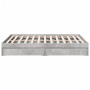 Concrete gray engineered wood bed with drawers 135x190 cm by vidaXL, Beds and slatted bases - Ref: Foro24-3280695, Price: 162...