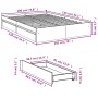 Concrete gray engineered wood bed with drawers 135x190 cm by vidaXL, Beds and slatted bases - Ref: Foro24-3280695, Price: 162...