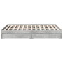 Cama con cajones madera ingeniería gris hormigón 140x190 cm de vidaXL, Camas y somieres - Ref: Foro24-3280688, Precio: 186,62...