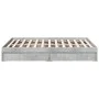 Concrete gray engineered wood bed with drawers 140x190 cm by vidaXL, Beds and slatted bases - Ref: Foro24-3280688, Price: 184...