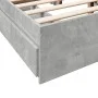 Concrete gray engineered wood bed with drawers 140x190 cm by vidaXL, Beds and slatted bases - Ref: Foro24-3280688, Price: 184...