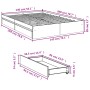 Concrete gray engineered wood bed with drawers 140x190 cm by vidaXL, Beds and slatted bases - Ref: Foro24-3280688, Price: 186...