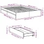Concrete gray engineered wood bed with drawers 140x190 cm by vidaXL, Beds and slatted bases - Ref: Foro24-3280688, Price: 184...