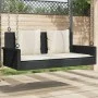 Swing bench with black synthetic rattan cushions 119x56x48 cm by vidaXL, garden benches - Ref: Foro24-365629, Price: 141,80 €...