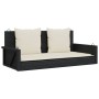 Schaukelbank mit schwarzen synthetischen Rattankissen 119x56x48 cm von vidaXL, Gartenbänke - Ref: Foro24-365629, Preis: 129,6...