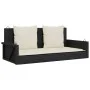 Swing bench with black synthetic rattan cushions 119x56x48 cm by vidaXL, garden benches - Ref: Foro24-365629, Price: 141,80 €...