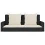Swing bench with black synthetic rattan cushions 119x56x48 cm by vidaXL, garden benches - Ref: Foro24-365629, Price: 141,80 €...