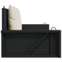 Banco columpio con cojines ratán sintético negro 119x56x48 cm