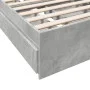 Concrete gray engineered wood bed with drawers 90x200 cm by vidaXL, Beds and slatted bases - Ref: Foro24-3280681, Price: 129,...