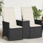 2-Sitzer-Gartensofa mit schwarzem PE-Rattantisch von vidaXL, Outdoor-Sofas - Ref: Foro24-365710, Preis: 206,18 €, Rabatt: %