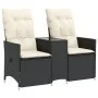 2-Sitzer-Gartensofa mit schwarzem PE-Rattantisch von vidaXL, Outdoor-Sofas - Ref: Foro24-365710, Preis: 235,51 €, Rabatt: %