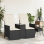2-Sitzer-Gartensofa mit schwarzem PE-Rattantisch von vidaXL, Outdoor-Sofas - Ref: Foro24-365710, Preis: 206,18 €, Rabatt: %
