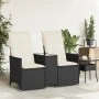 2-Sitzer-Gartensofa mit schwarzem PE-Rattantisch von vidaXL, Outdoor-Sofas - Ref: Foro24-365710, Preis: 235,51 €, Rabatt: %