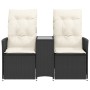 2-Sitzer-Gartensofa mit schwarzem PE-Rattantisch von vidaXL, Outdoor-Sofas - Ref: Foro24-365710, Preis: 206,18 €, Rabatt: %